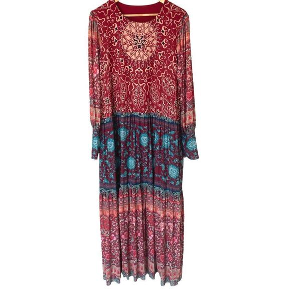 BLACKMILK Floral Boho Long Sleeve Maxi Dress, Size X-Large - Picture 10 of 10